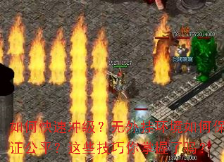 如何快速冲级?无外挂环境如何保证公平?这些技巧你掌握了吗? 如何快速冲级?无外挂环境如何保证公平?这些技巧你掌握了吗?